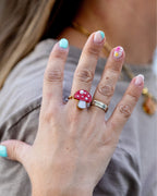 Anillo seta Chic perlas🍄