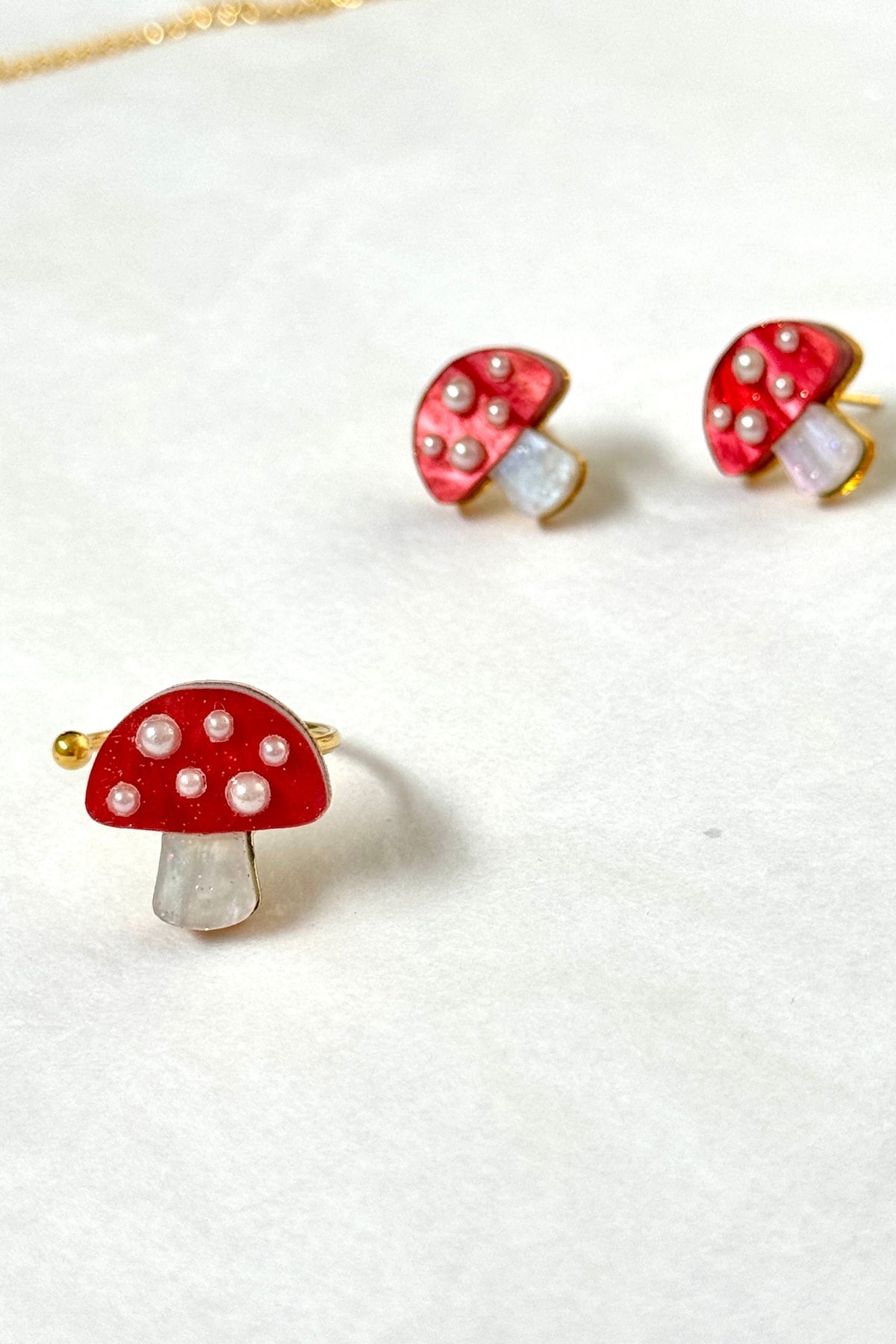 Pendientes mini setas Chic perlas🍄