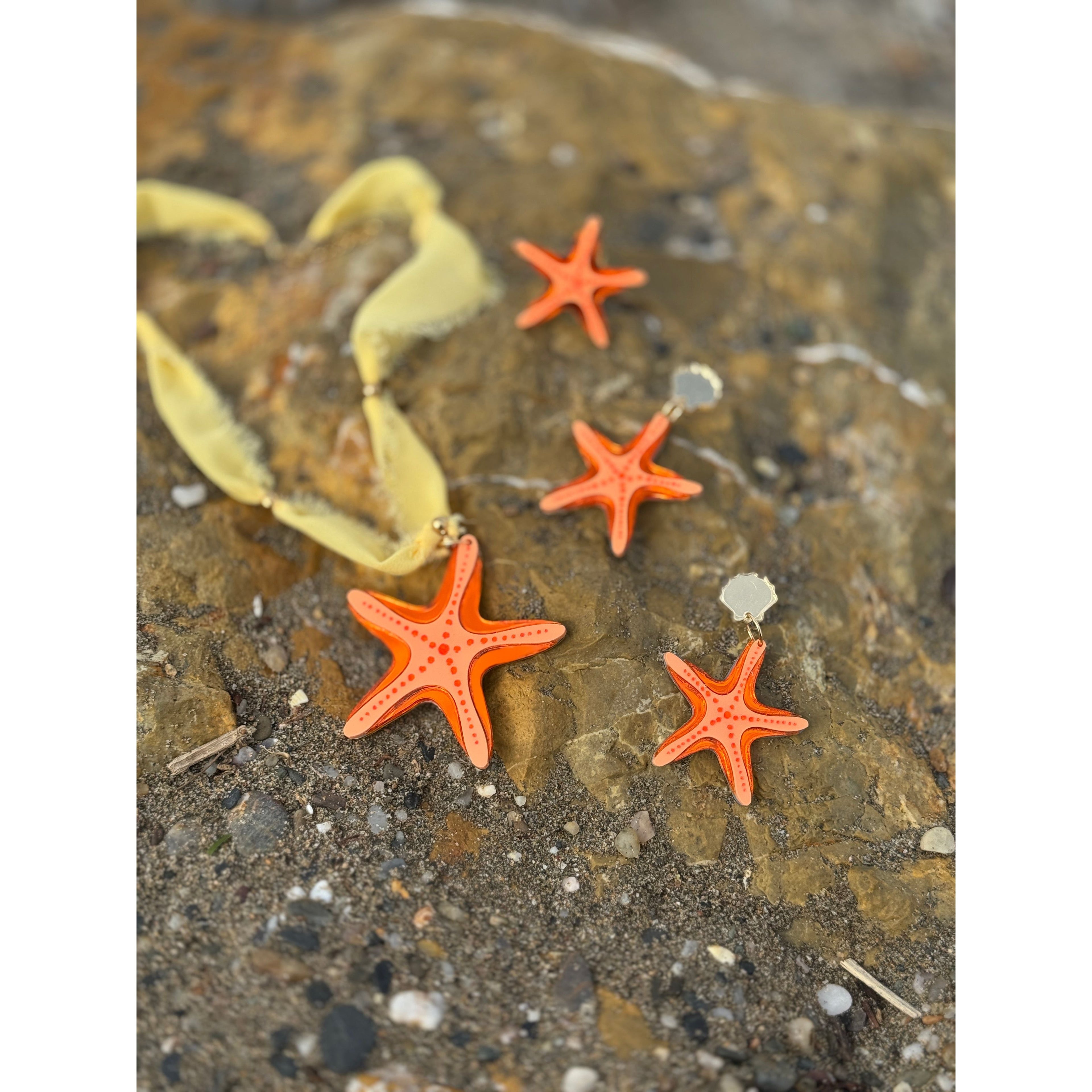 Collar Estrella Eterna-Collares de metacrilato ligero con motivos de playa y mar, colección Sol y Brilli de TaRo Joyas, accesorios alegres y coloridos para destacar tu outfit.