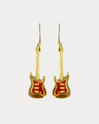 Pendientes TaRo Joyas de metacrilato ligero con forma de guitarra eléctrica, colección Bonhomía, perfectos para amantes de la música y estilo único
