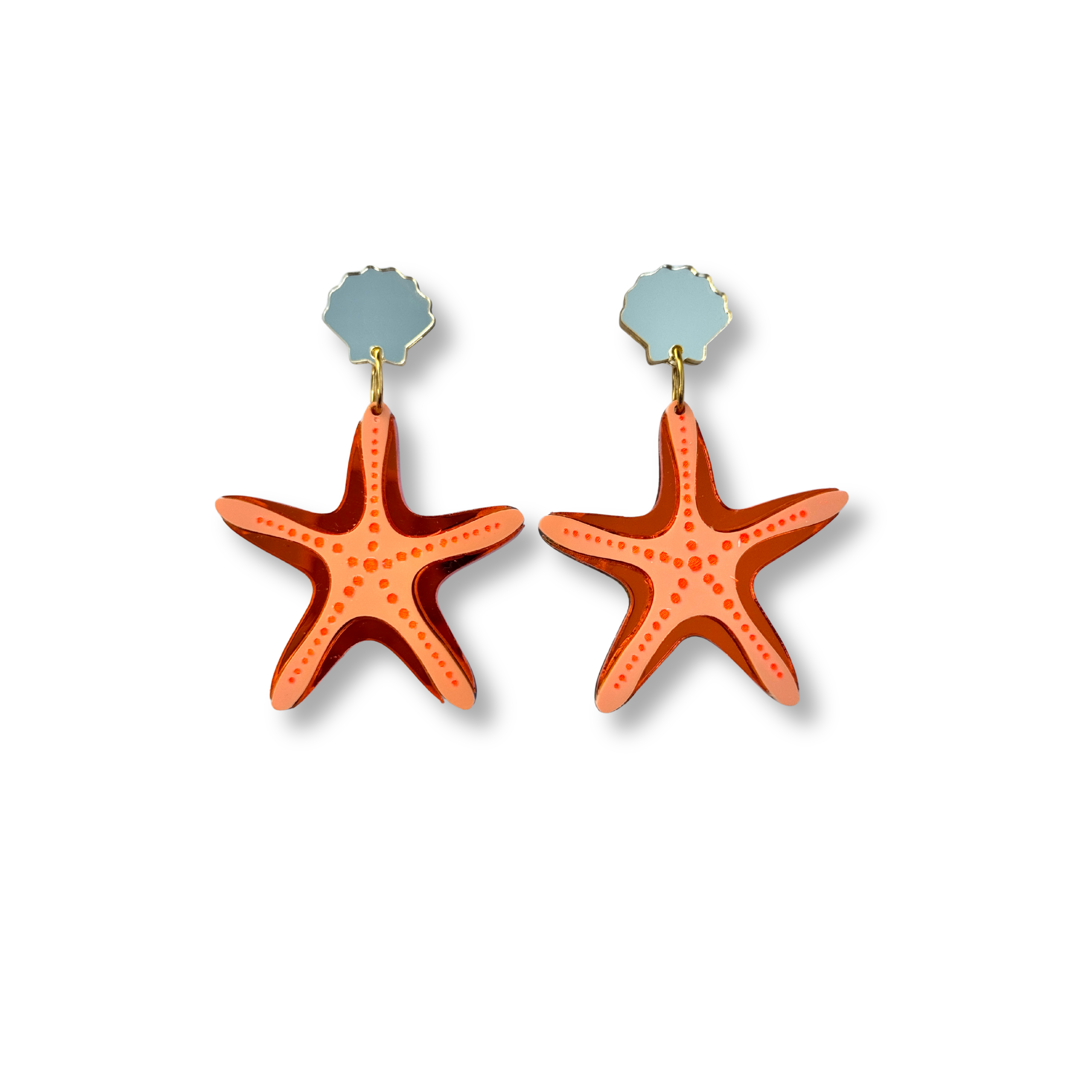 Pendientes TaRo Joyas de metacrilato ligero con diseños inspirados en el mar y la playa, colección Sol y Brilli, accesorios alegres y originales para brillar en verano.