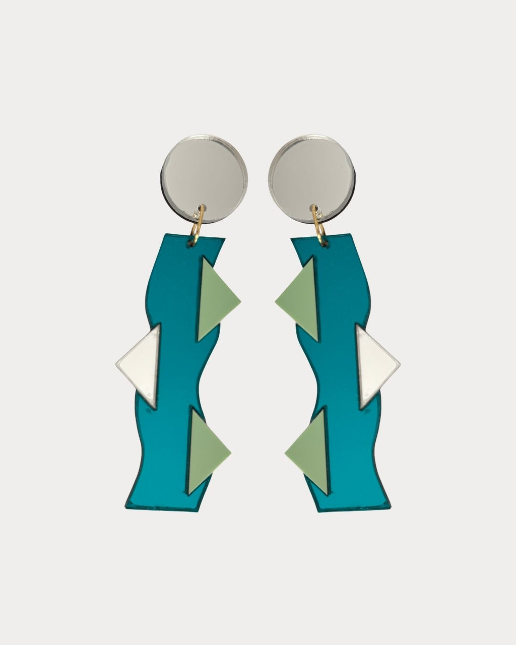 pendientes sisu taro con diferentes formas geométricas de colores con tamaño maxi para las más atrevidas